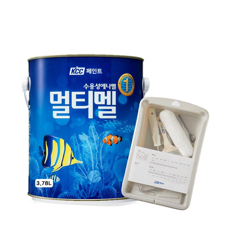 KCC 숲으로 멀티멜 친환경 수성 페인트 3.78L 간단세트 벽지 방문 가구 백색 반광백색 - 메인 이미지