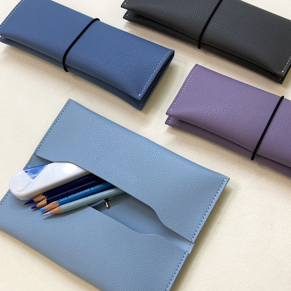 [각인가능]오브리즈 국내제작 양면 밴딩 펜파우치 슬림 필통 학생 브러쉬파우치 제품 이미지