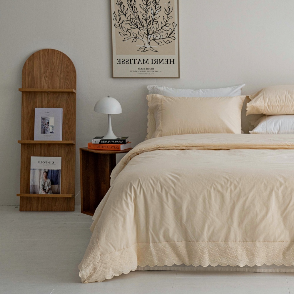 차렵이불세트 오가닉 코튼 순면 신혼 호텔 프릴 침구 이불 세트