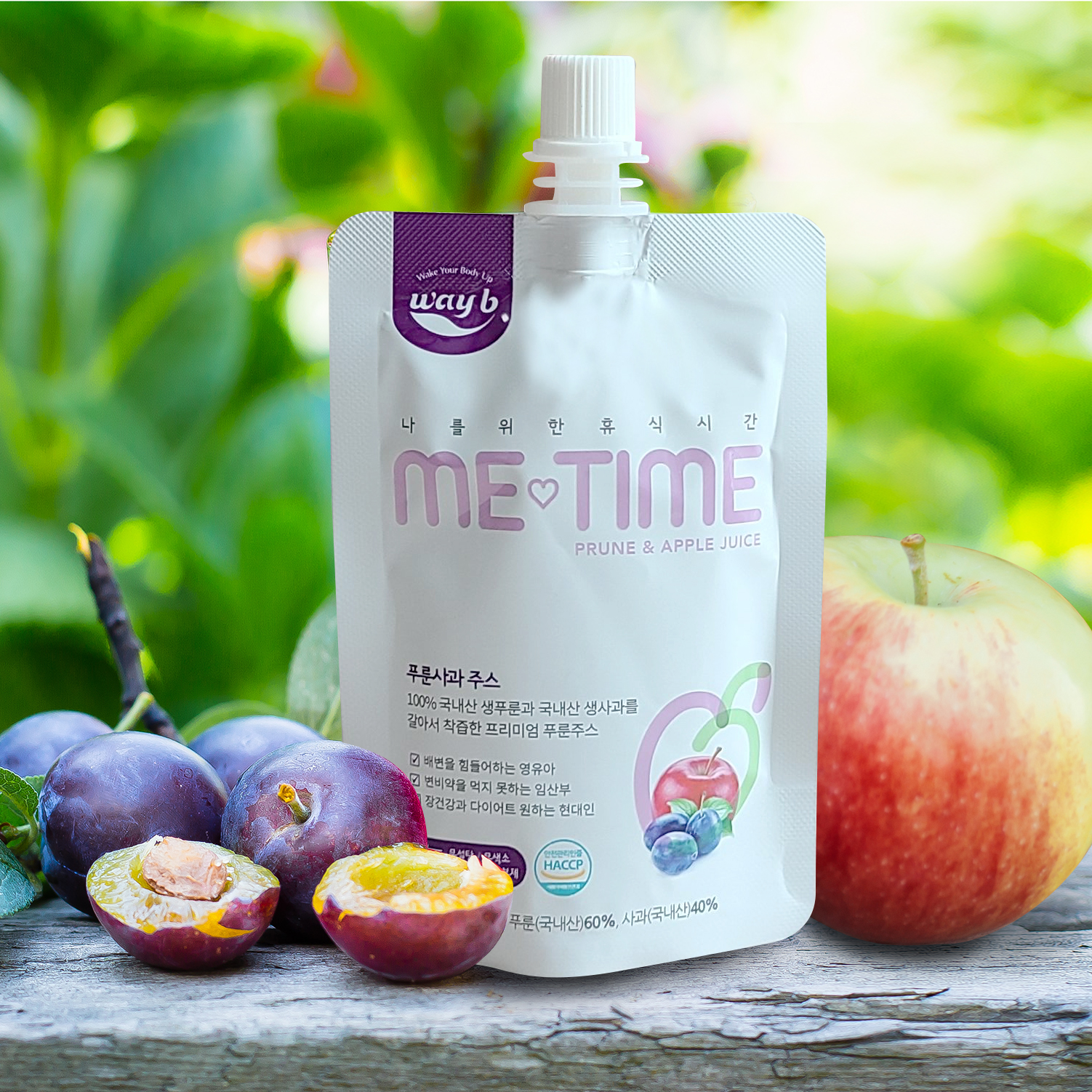 국내산 100% 착즙 푸른 쥬스 30포 푸룬 사과 주스 임산부 과채주스 - 상품 이미지