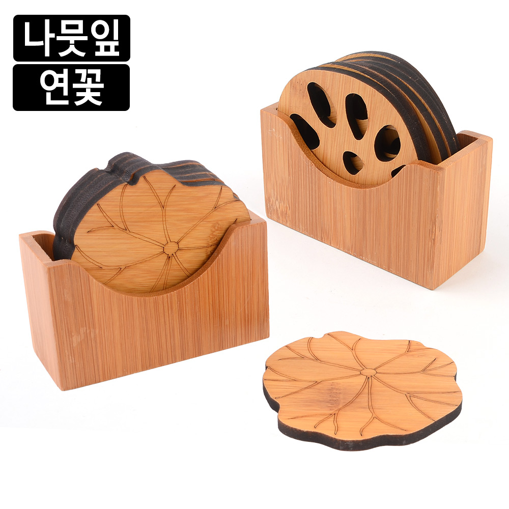 티 코스트 나무 원목 우드 컵받침 티 차 받침 코스터 - 상세 이미지 3