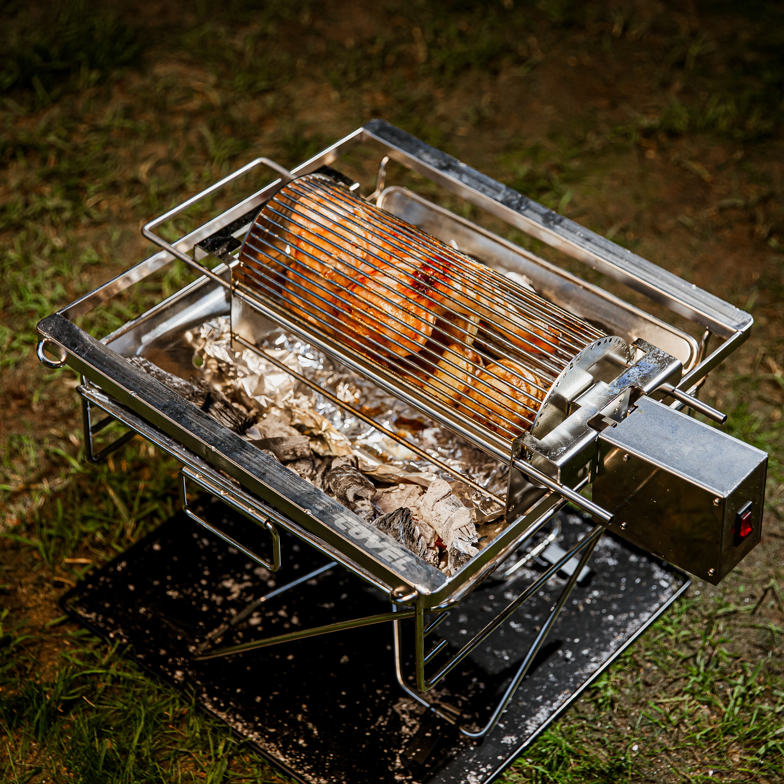 아이와캠프 롤링비비큐 세트 자동 회전그릴 캠핑화로대 바베큐그릴 캠핑용품