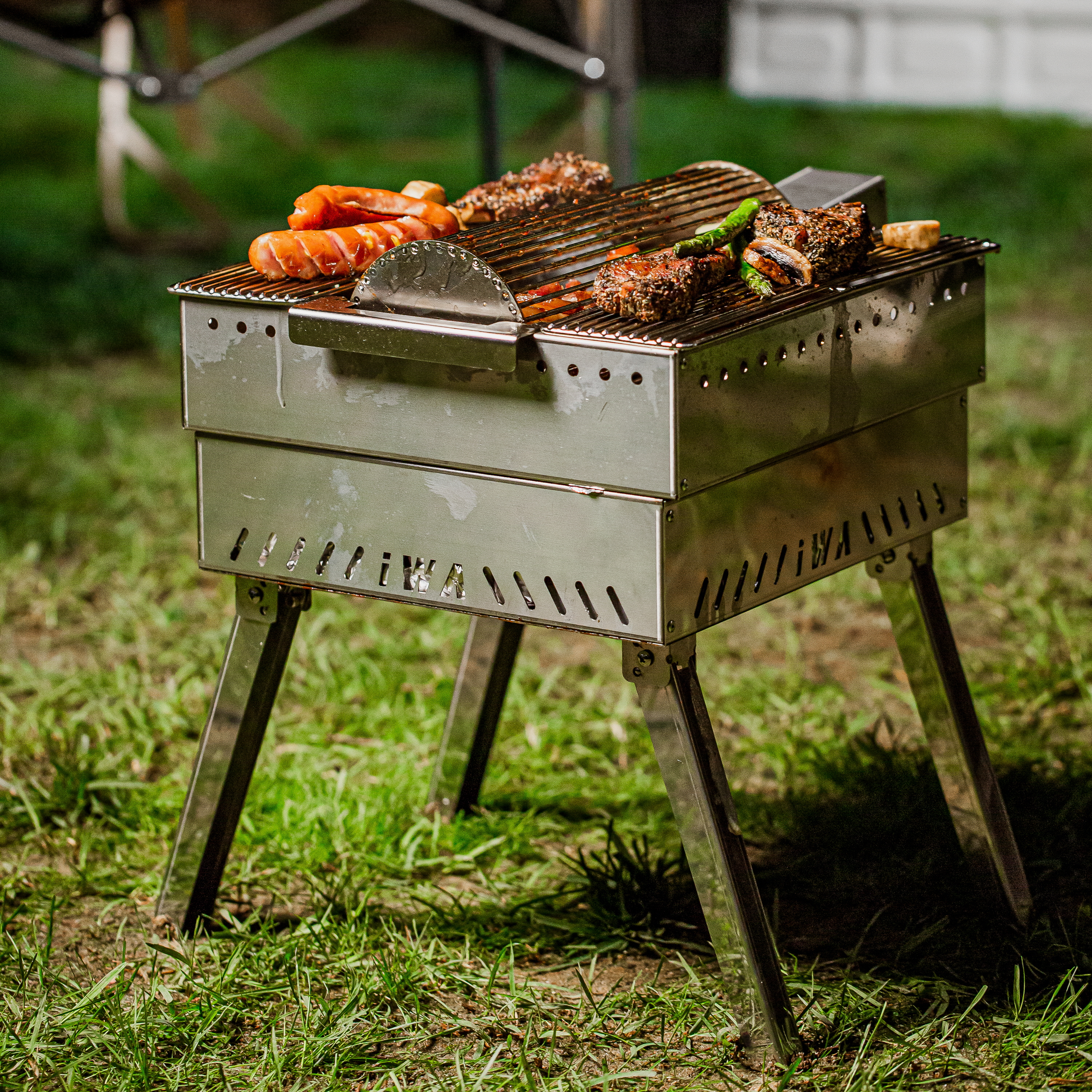 아이와캠프 롤링비비큐 세트 자동 회전그릴 캠핑화로대 바베큐그릴 캠핑용품