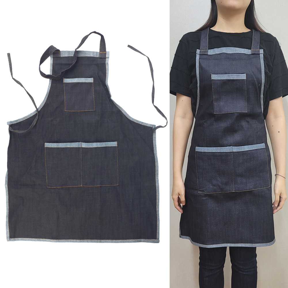 남자 바리스타 앞치마 홀 서빙 커피숍 h 데님 작업용