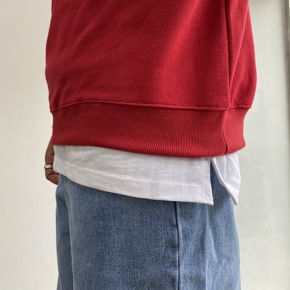 사계절 밑단트임 남자 티셔츠 레이어드 티 긴팔 - 상세 이미지 2