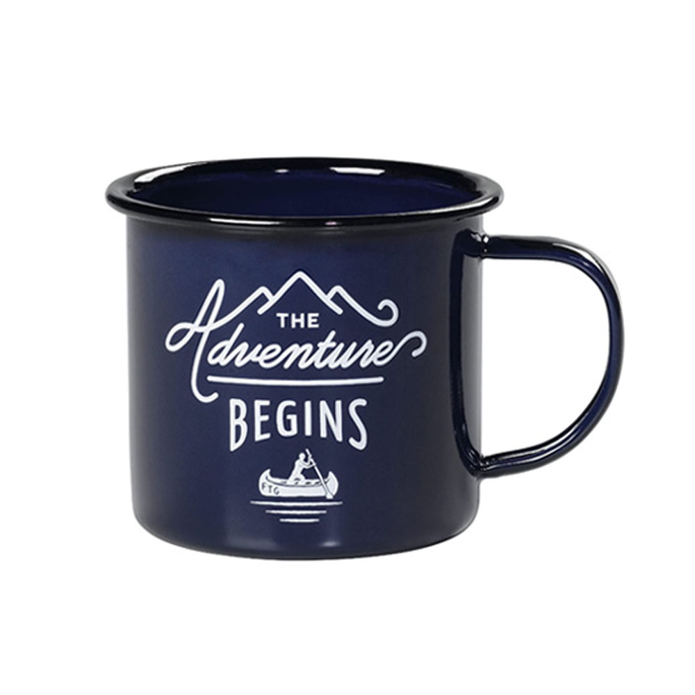 젠틀맨하드웨어 에나멜 캠핑컵 법랑 머그컵 감성 Adventure Begins Blue