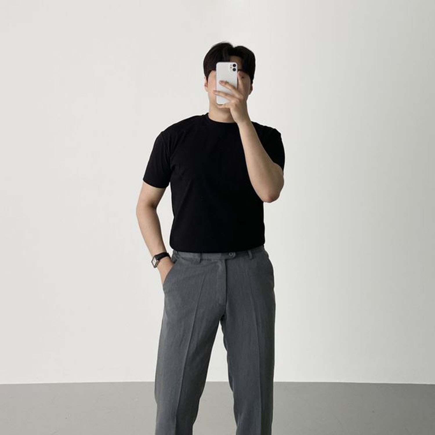 [SET]스포티한 여름 깔끔룩(상의+하의) 머슬핏 반팔 슬랙스 코디세트 - 상세 이미지 2