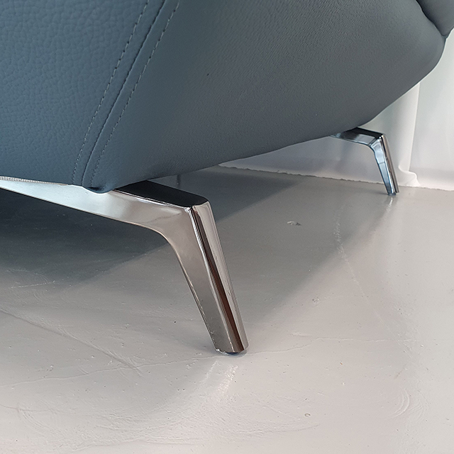 스코나 태프트 천연 황소 면피 통가죽 헤드틸팅 4인 소파 스툴미포함, 화이트그레이, 4인용