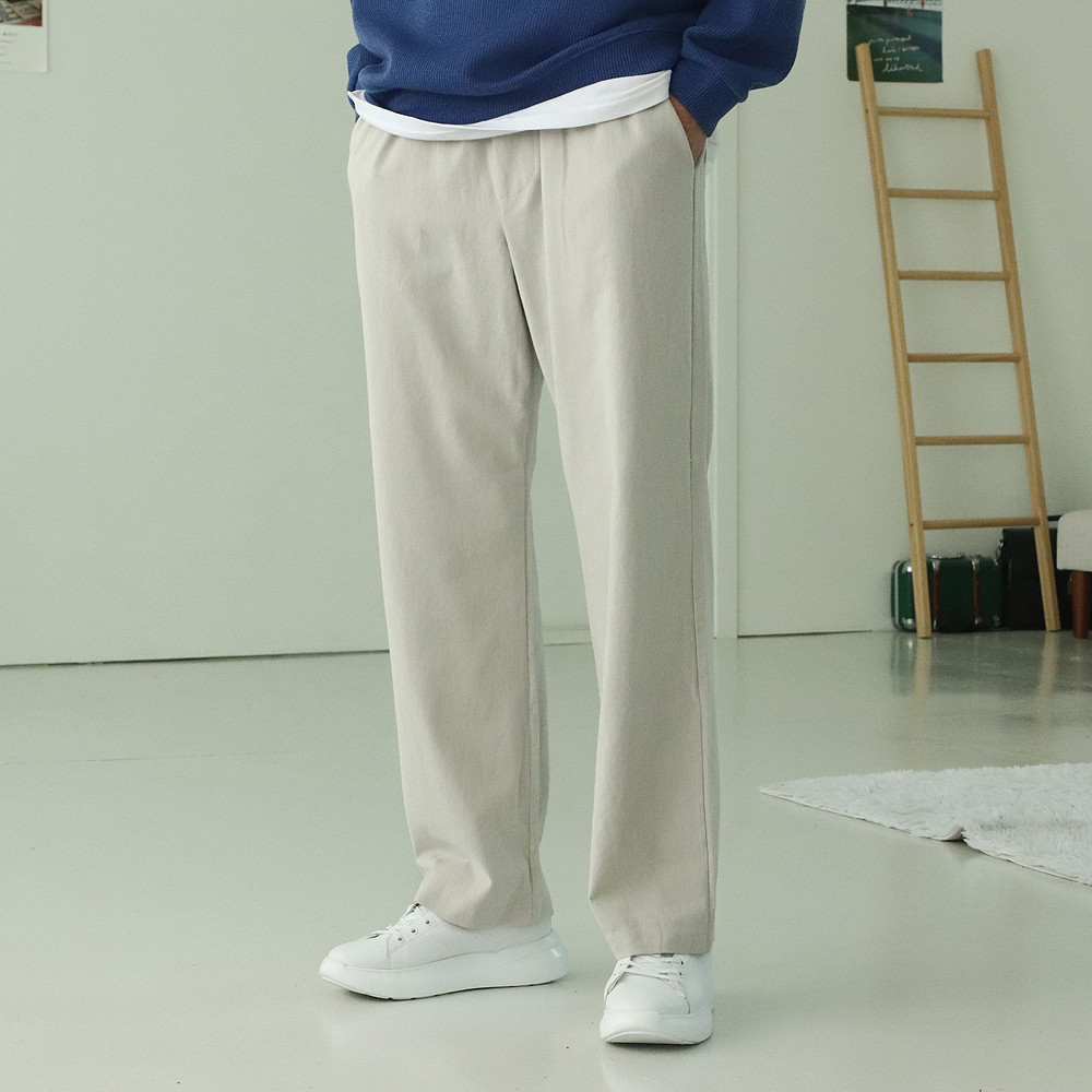 남자 바지 밴딩 통큰 남자 와이드팬츠 남성 면바지 - 상세 이미지 3