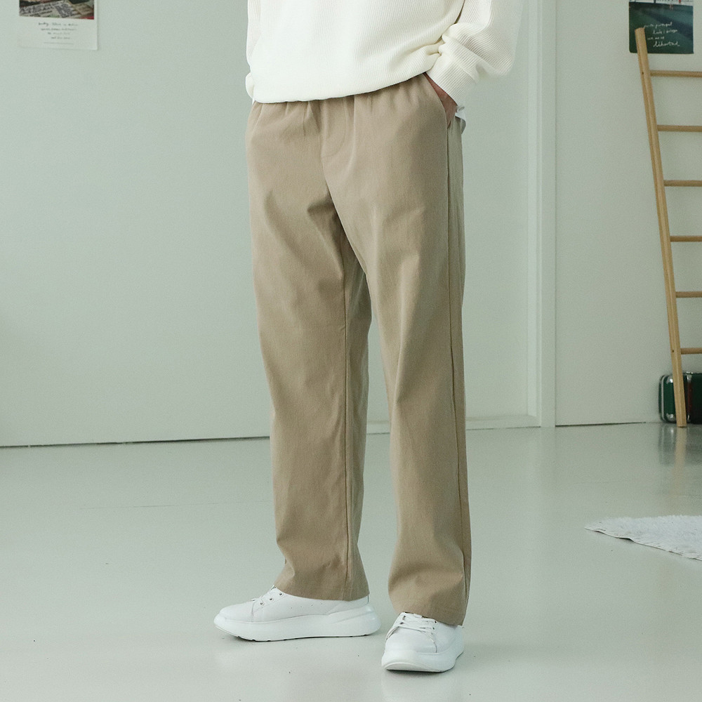 남자 바지 밴딩 통큰 남자 와이드팬츠 남성 면바지 - 상세 이미지 2