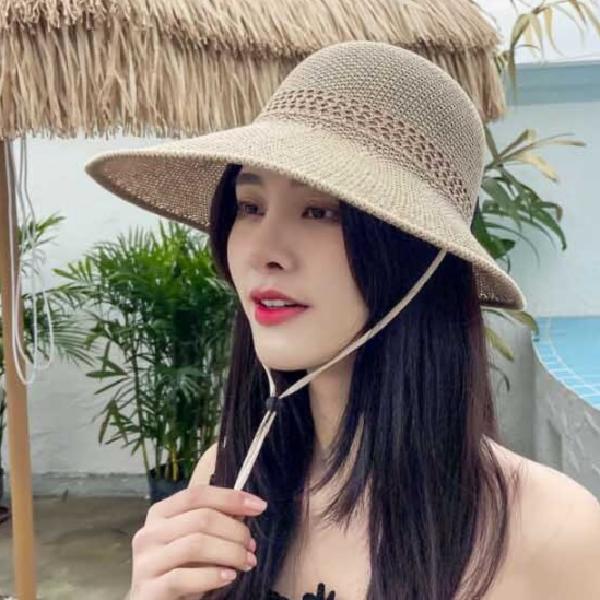 여자 라탄 모자 바캉스 휴가 여성 여행용 모자 여행 모자 - 상품 이미지