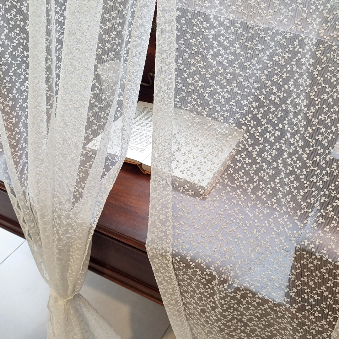 붙이는 작은창 커튼 레이스 짧은 창문 커텐 찍찍이 원룸 커튼