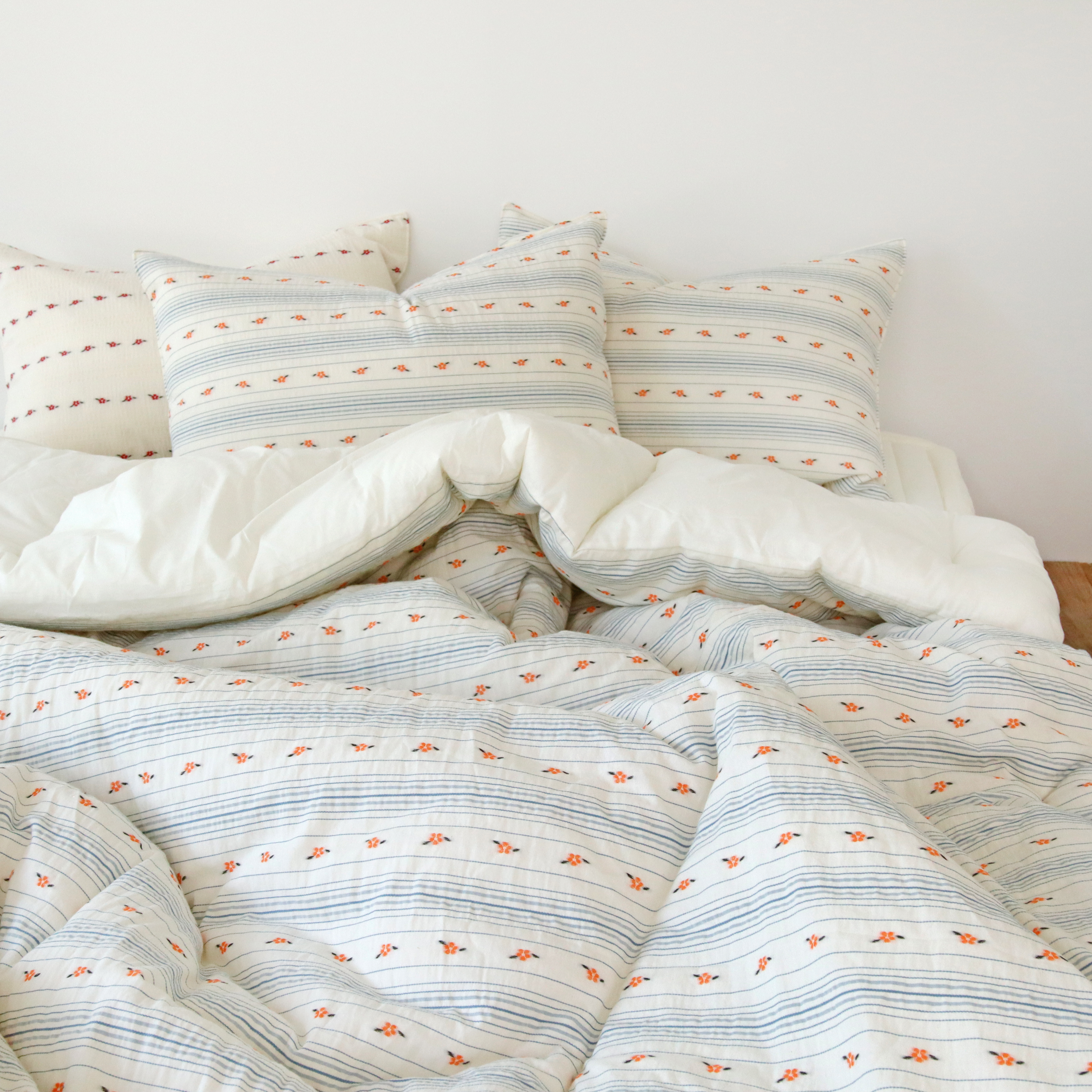 까멜리아 도비코튼 사계절 순면 플라워 베개커버 5070