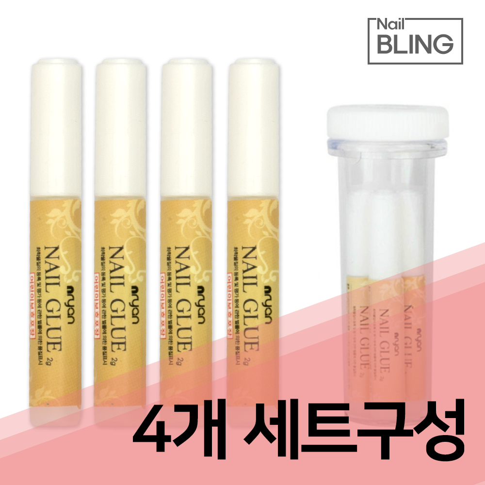 [국내생산] 골드글루 2g 수제팁 엔리안 네일글루 실크 연장 4개입 : 네일블링