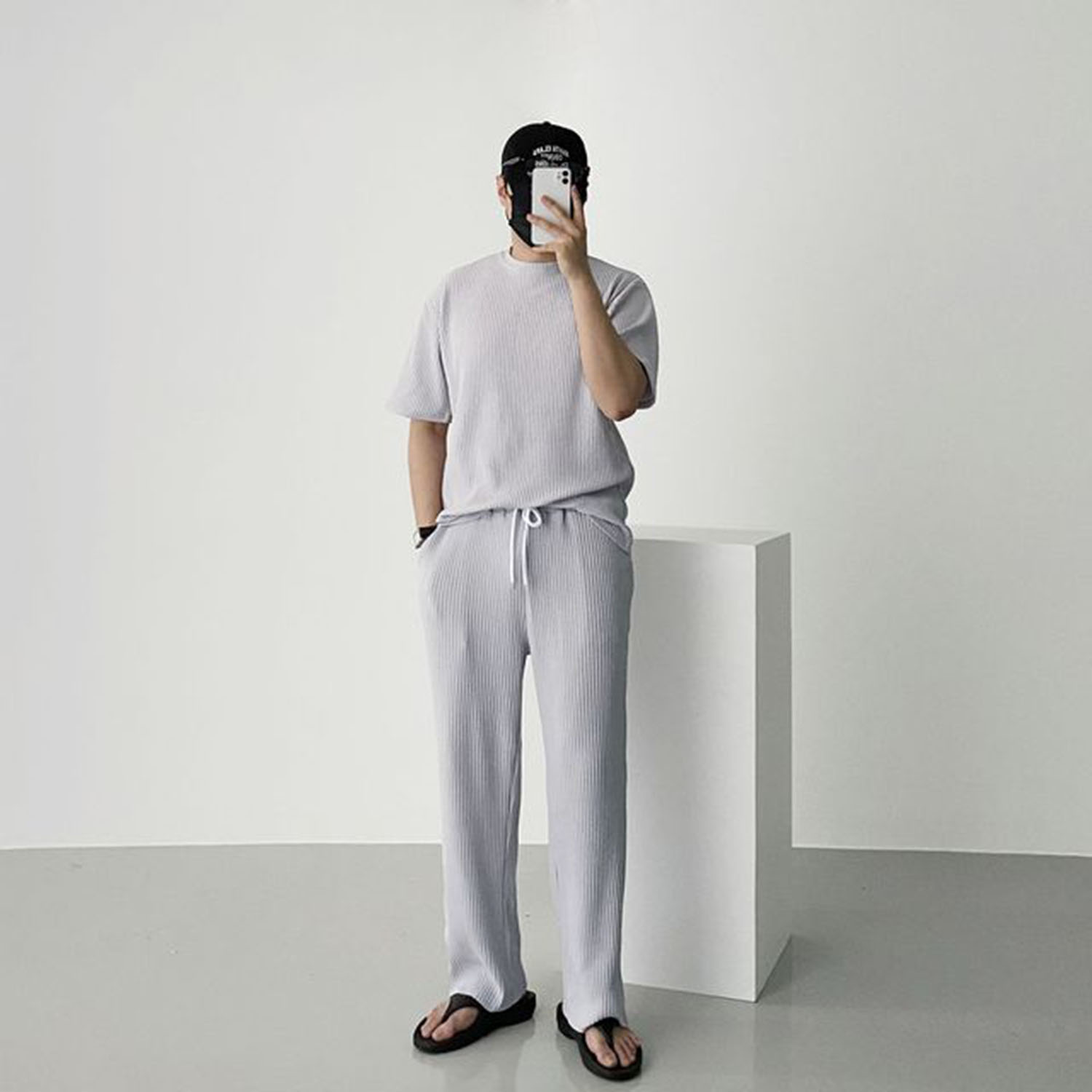[SET]여름 휴가 필수룩(상의+하의)플리츠 밴딩 와이드 팬츠 반바지 코디세트 - 상세 이미지 2