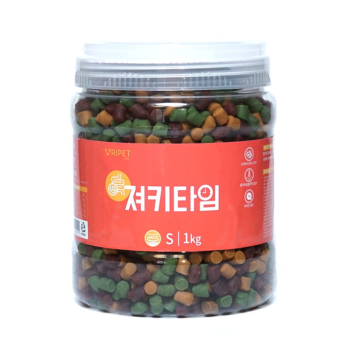 져키타임 강아지 대용량 노즈워크 간식 연어+오리+닭, 1kg, 1개 - 상품 이미지
