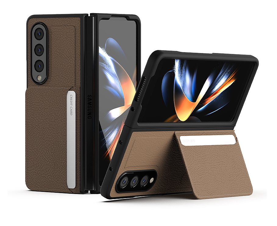 갤럭시 Z 폴드 케이스 카드 수납 스탠딩 커버 레드, 갤럭시Z 폴드5 - 상세 이미지 3