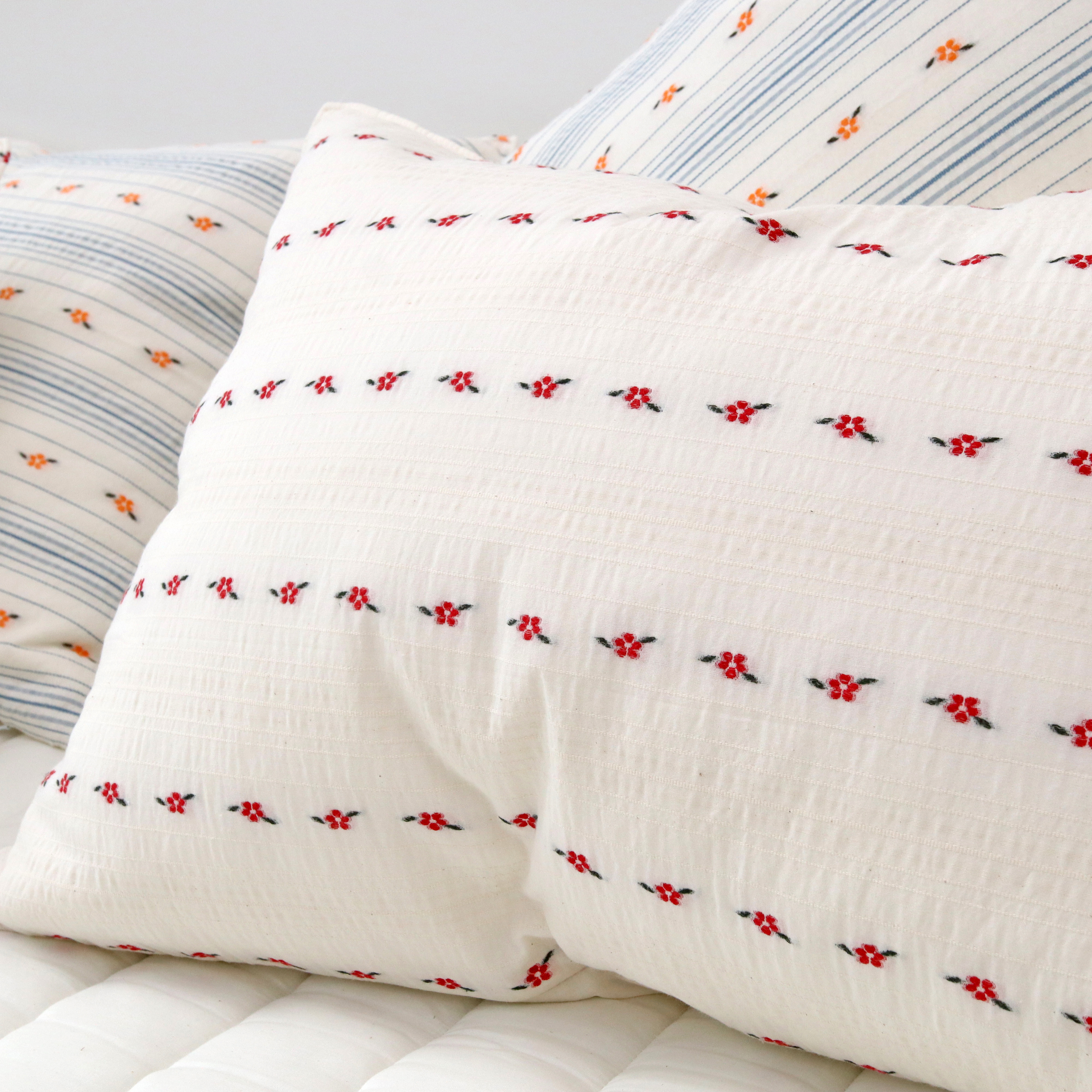 까멜리아 도비코튼 사계절 순면 플라워 베개커버 5070