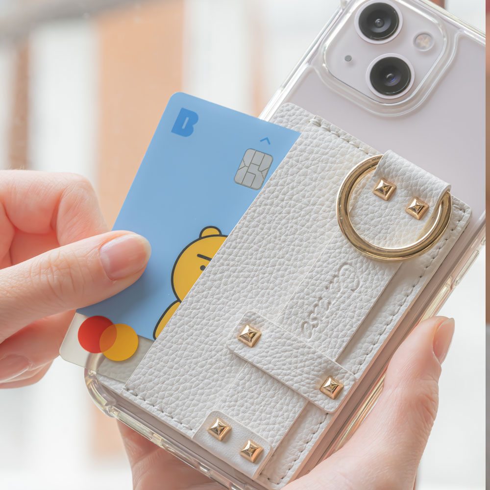 카루소 토고링 가죽 카드 수납 투명 범퍼 케이스 라벤더 - 상세 이미지 3