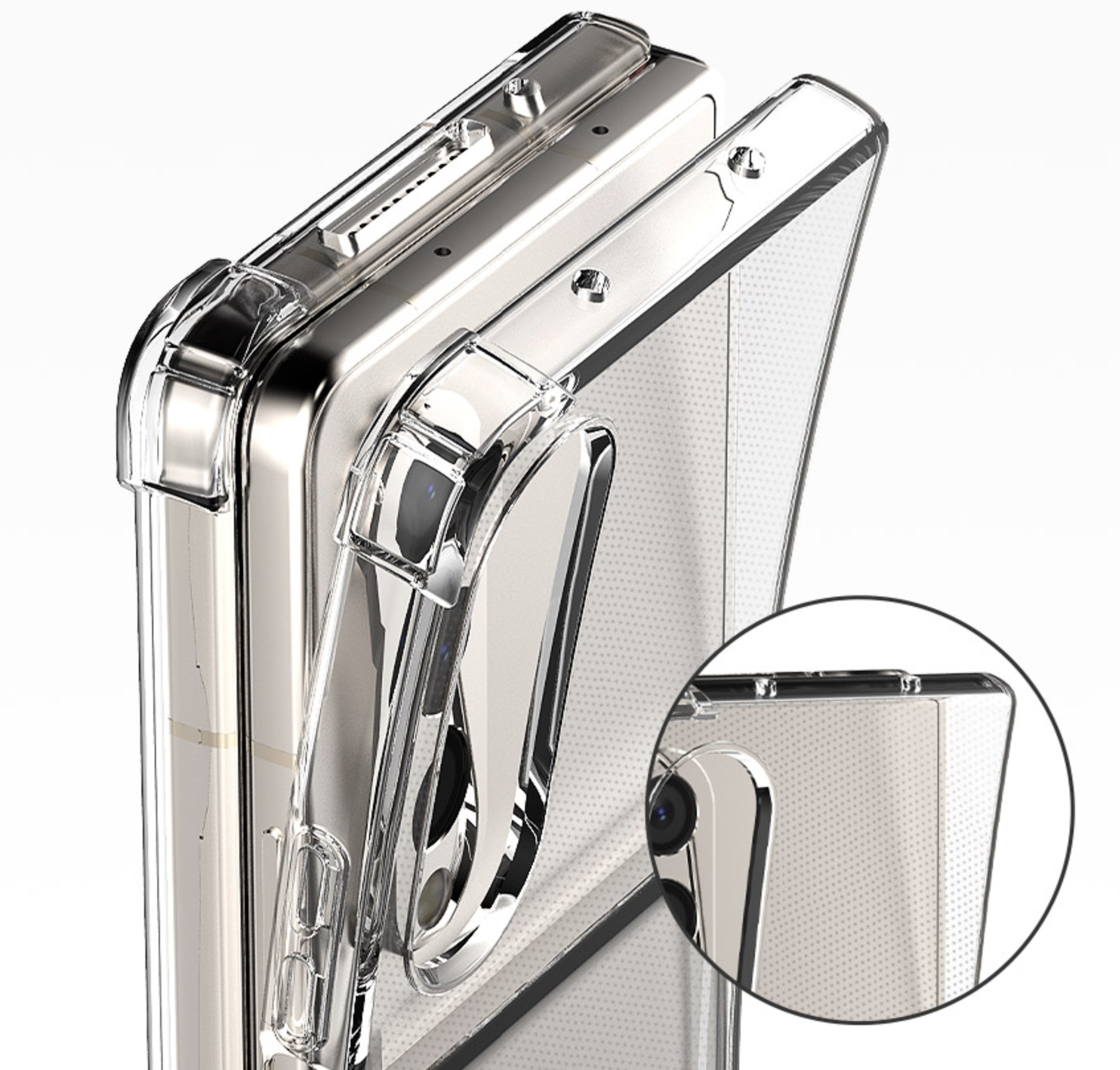 갤럭시 Z폴드 케이스 카드 수납 방탄 크리스탈 투명, 갤럭시Z 폴드4 - 상세 이미지 4