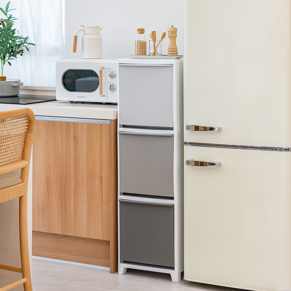 [단독] 창신리빙 프랑코 인테리어 스탠드 분리수거함 2단 2개 + 전용 우드상판 풀세트