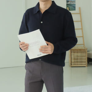 남자 오버핏 캐시미어 하찌 카라 니트 가디건 착용 후기 | 사이즈/핏 총정리 - 상품 이미지 2