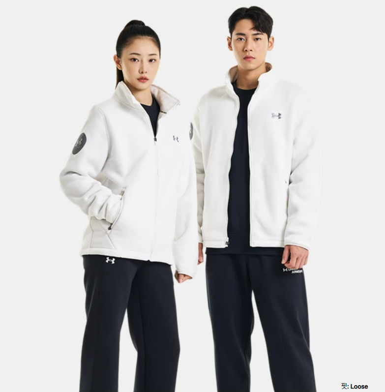 언더아머 유니섹스 APAC 본디드 플리스 재킷 1376615-112_강남점- 이랜드몰
