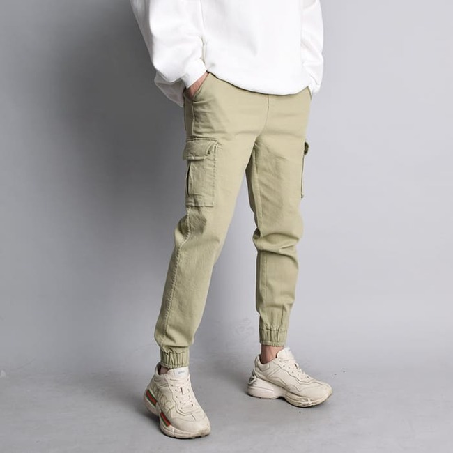 남자 스프링 봄 가을 워싱 스판 카고 조거 팬츠 - 상세 이미지 4