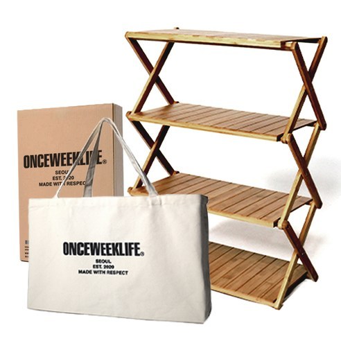 원스위크라이프 우드쉘프 캠핑선반 4단 가방 세트