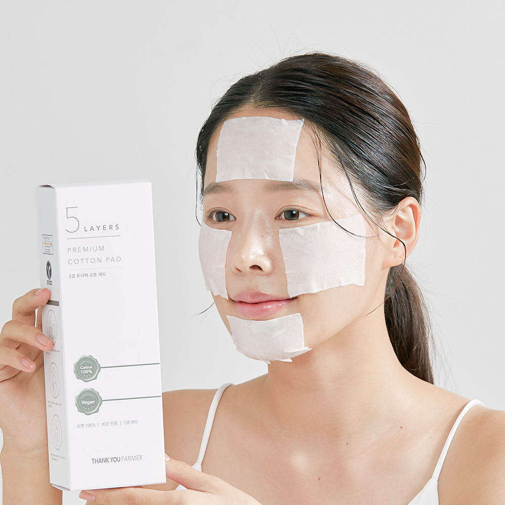 땡큐파머 5겹 토너팩 프리미엄 코튼 패드 60매 300컷 / 비건 / 순면화장솜 이미지 4