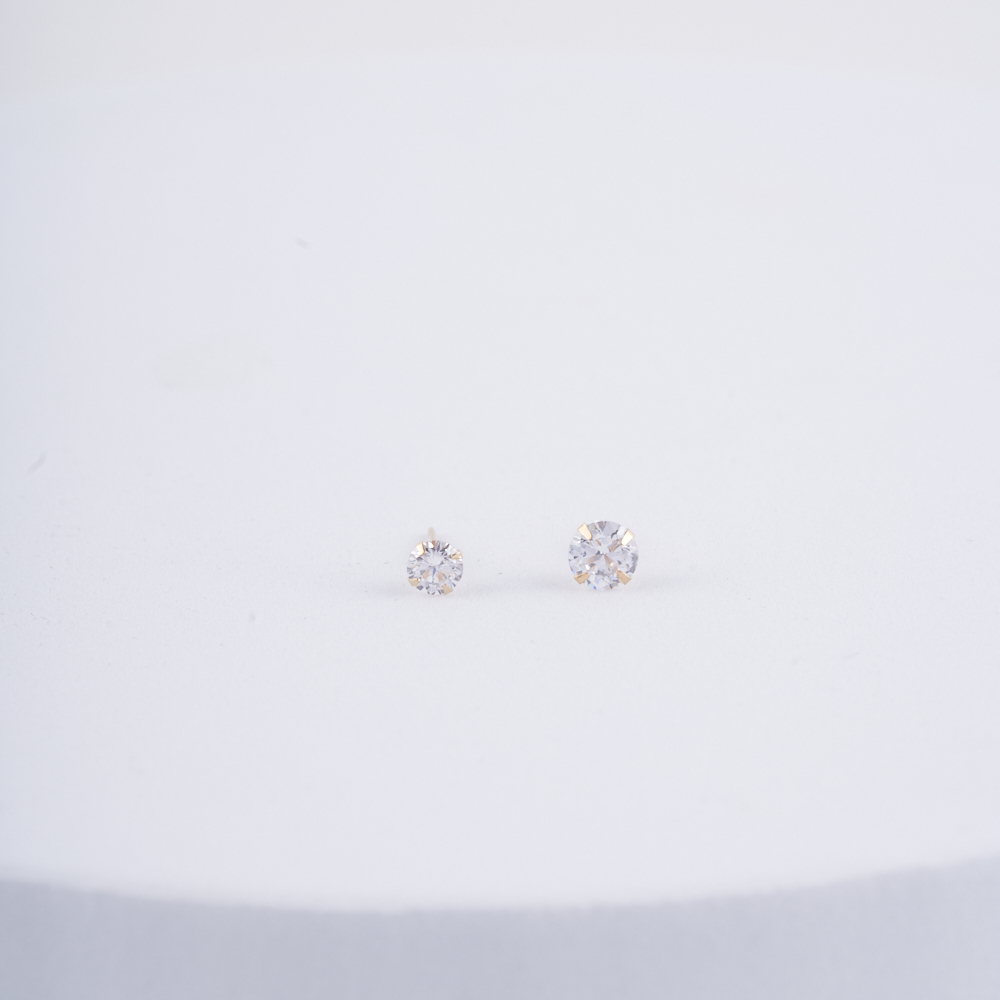 14k 금 큐빅 귀걸이 2MM - 8MM 데일리 심플 귀걸이 한쌍 - 상세 이미지 4