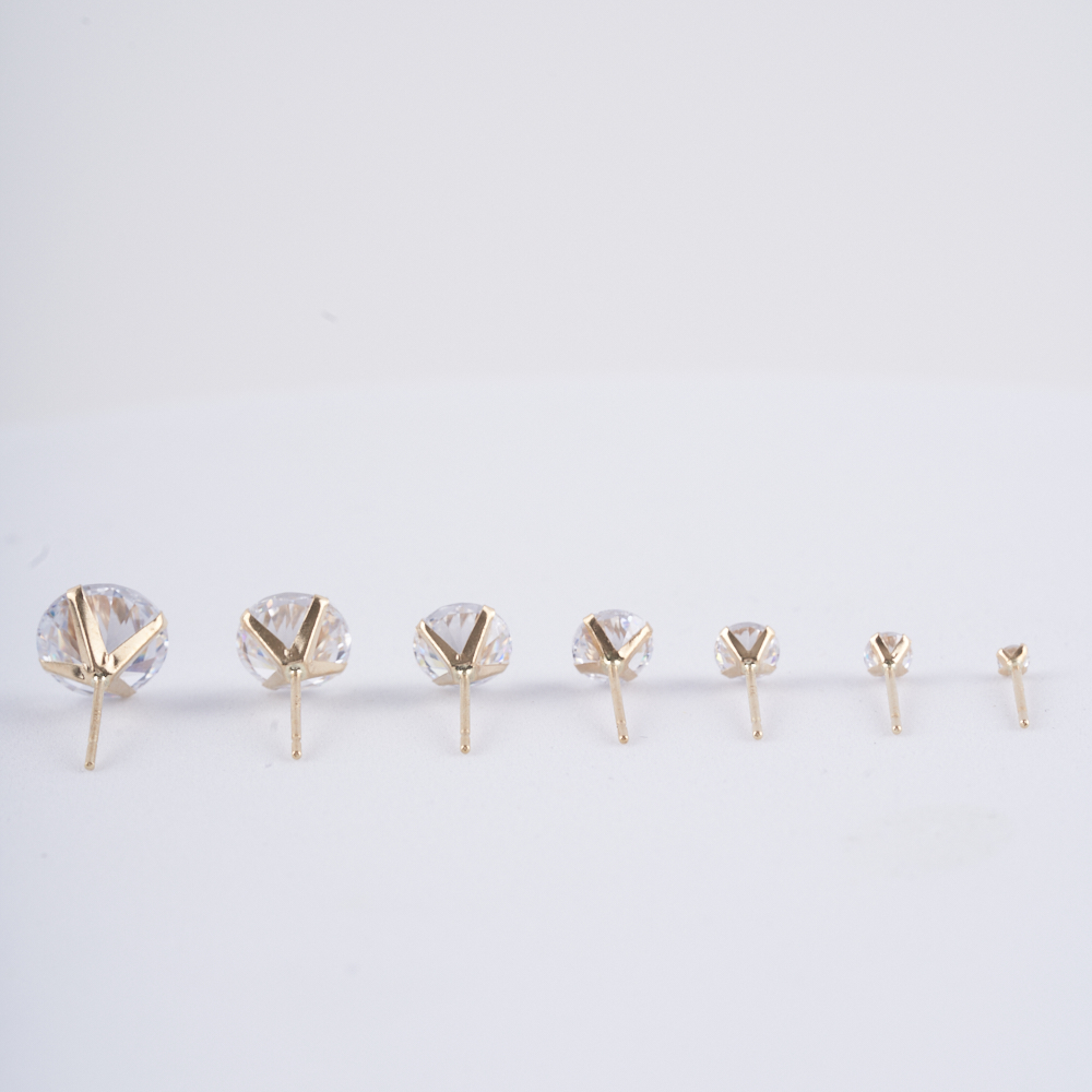 14k 금 큐빅 귀걸이 2MM - 8MM 데일리 심플 귀걸이 한쌍 - 상세 이미지 2