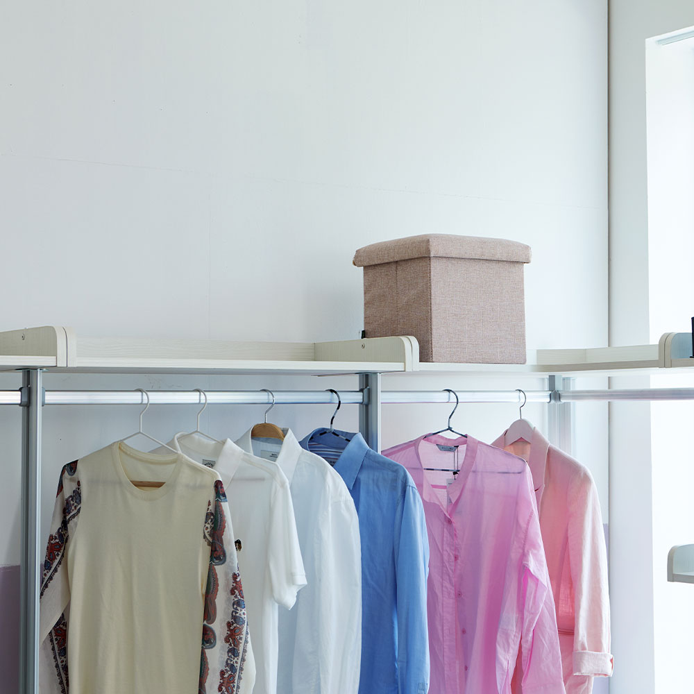 모디쉬갤러리 팬시 무타공 스탠드형 시스템 행거 드레스룸 펜트리 선반 3Colors