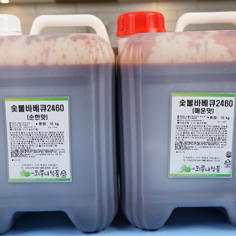 뫼루니식품 매운숯불바베큐양념 치킨소스 중간 매운맛 60 10KG 숯불향 - 상세 이미지 4