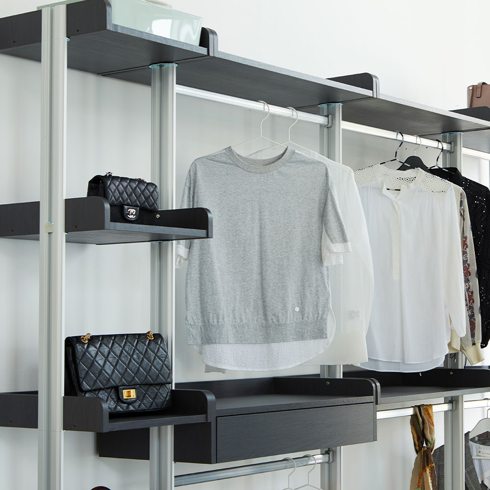 모디쉬갤러리 팬시 무타공 스탠드형 시스템 행거 드레스룸 펜트리 선반 3Colors