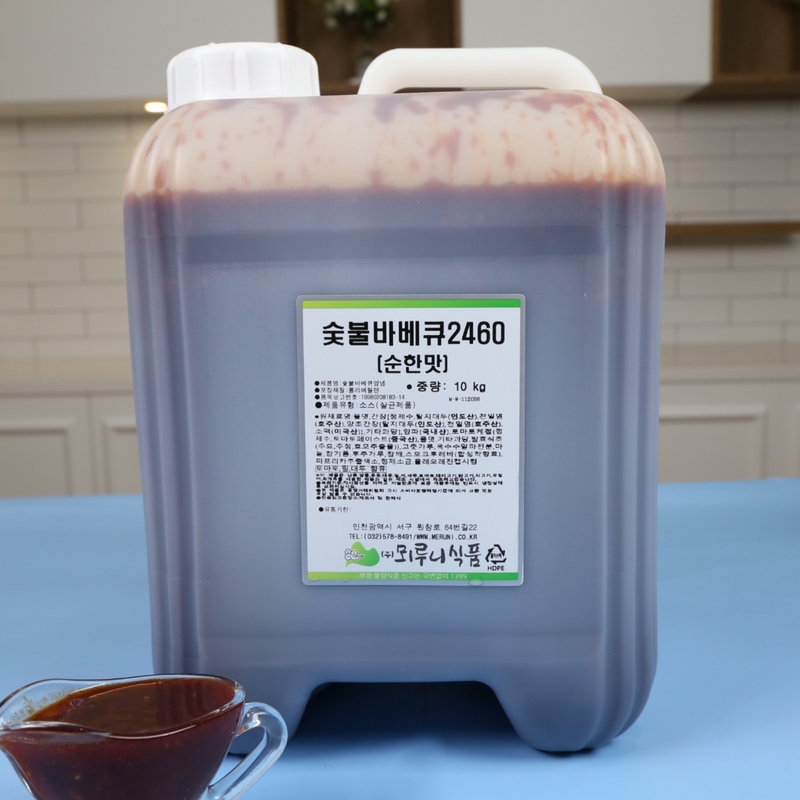 뫼루니식품 숯불바베큐양념 치킨소스 순한맛 60 10KG 숯불향 - 메인 이미지