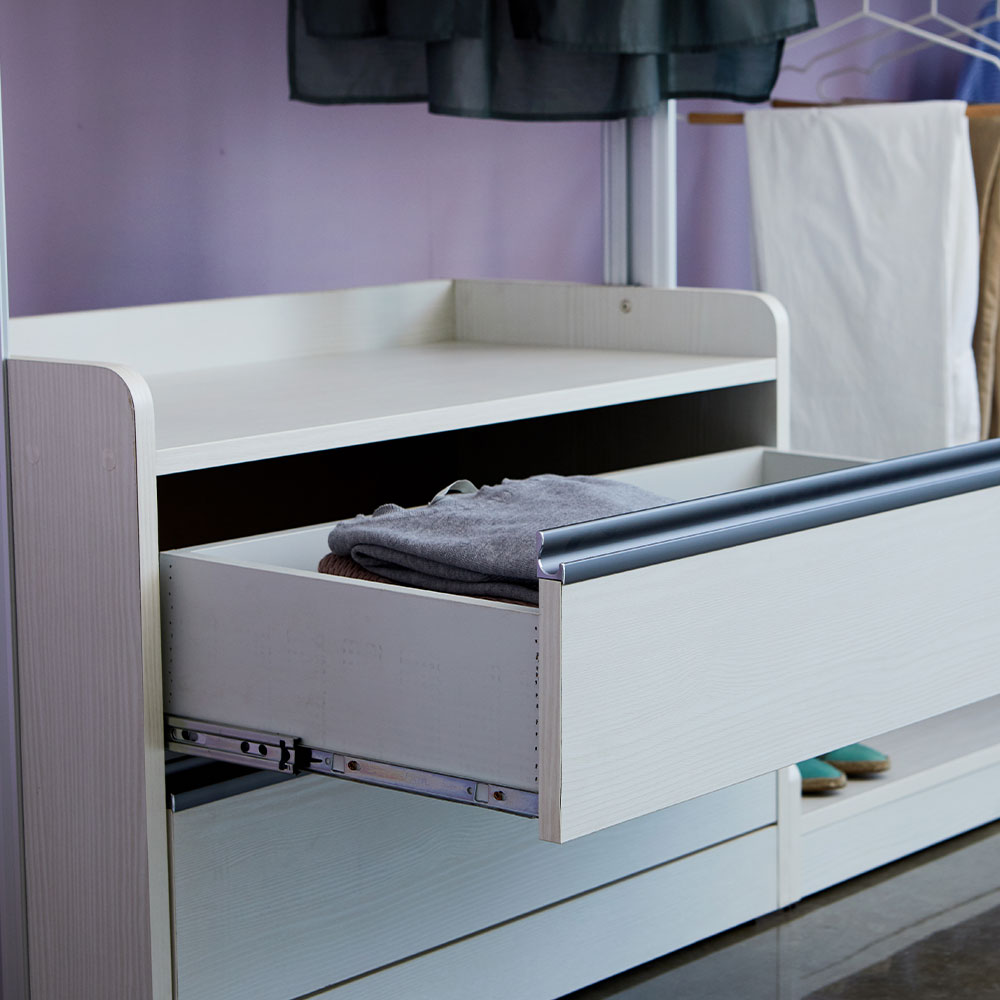 모디쉬갤러리 팬시 무타공 스탠드형 시스템 행거 드레스룸 펜트리 선반 3Colors