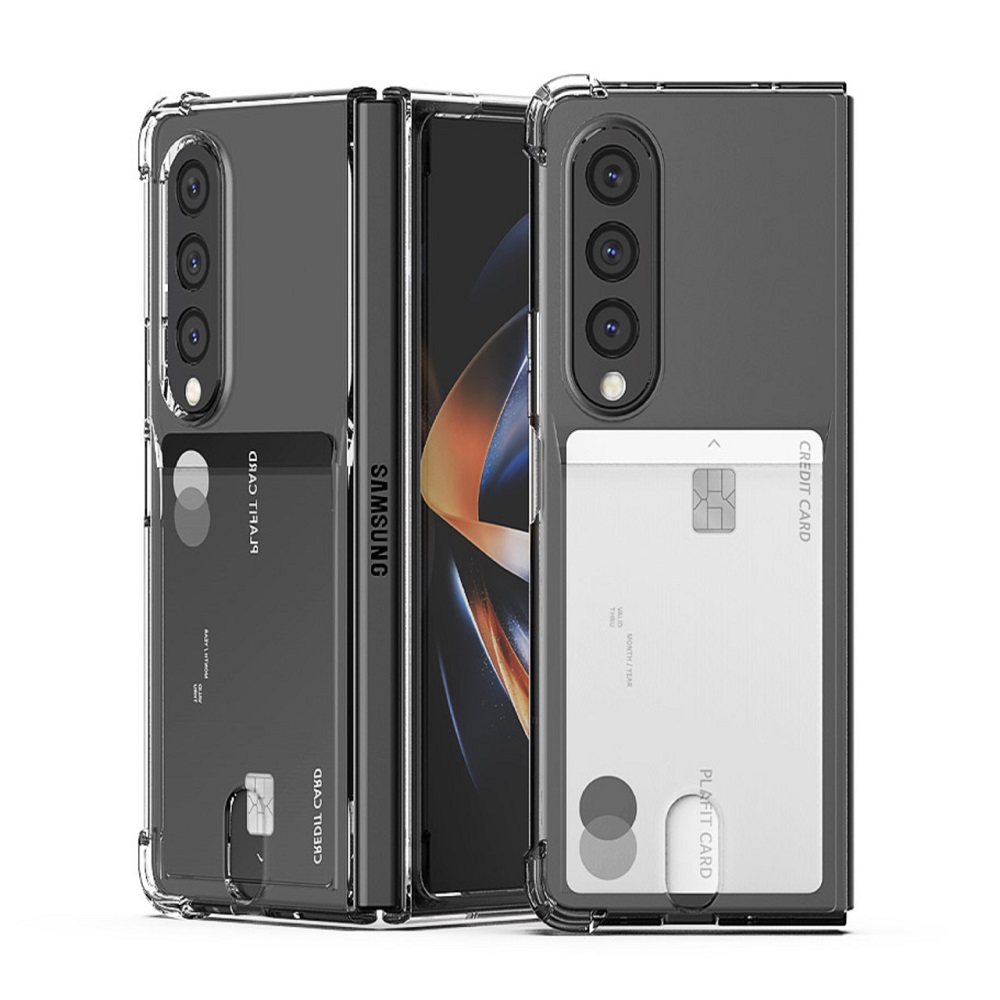 갤럭시 Z폴드 케이스 카드 수납 방탄 크리스탈 투명, 갤럭시Z 폴드4 - 상품 이미지