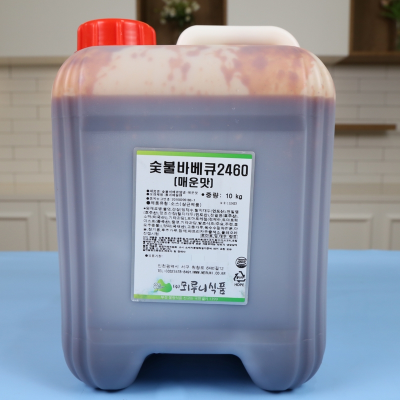 뫼루니식품 매운숯불바베큐양념 치킨소스 중간 매운맛 60 10KG 숯불향 - 메인 이미지