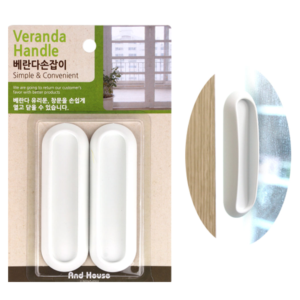 우일 베란다 손잡이 문 클리어 샷시 유리 창문 강력 접착 인테리어 효과 여닫이문 - 상품 이미지