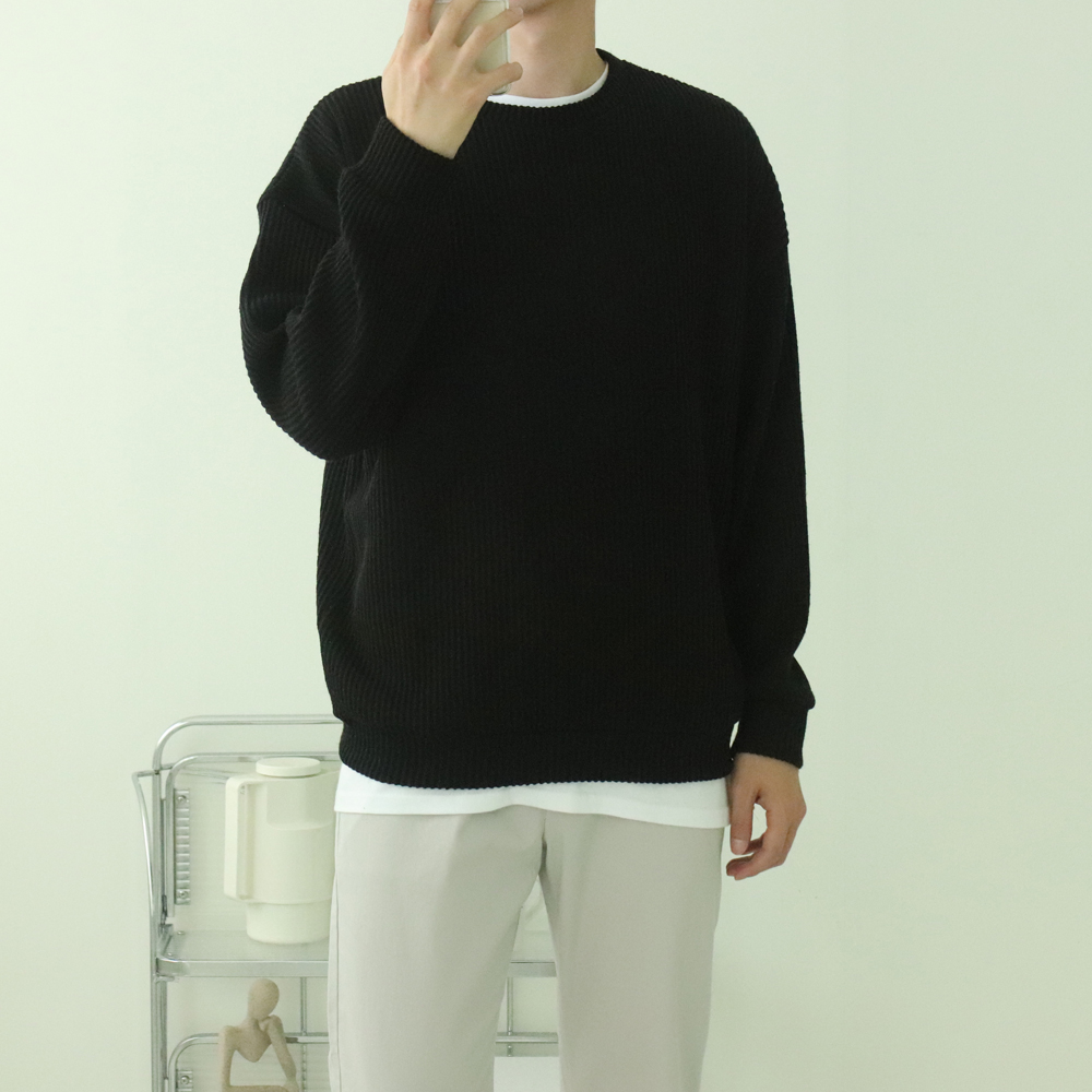 남자오버핏니트 남성기모맨투맨 남자 커플 니트 이미지 4