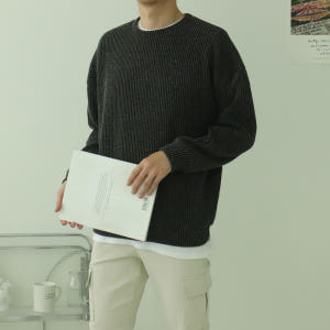 남자오버핏니트 남성기모맨투맨 남자 커플 니트 착용 후기 | 사이즈/핏 총정리 - 상품 이미지 3