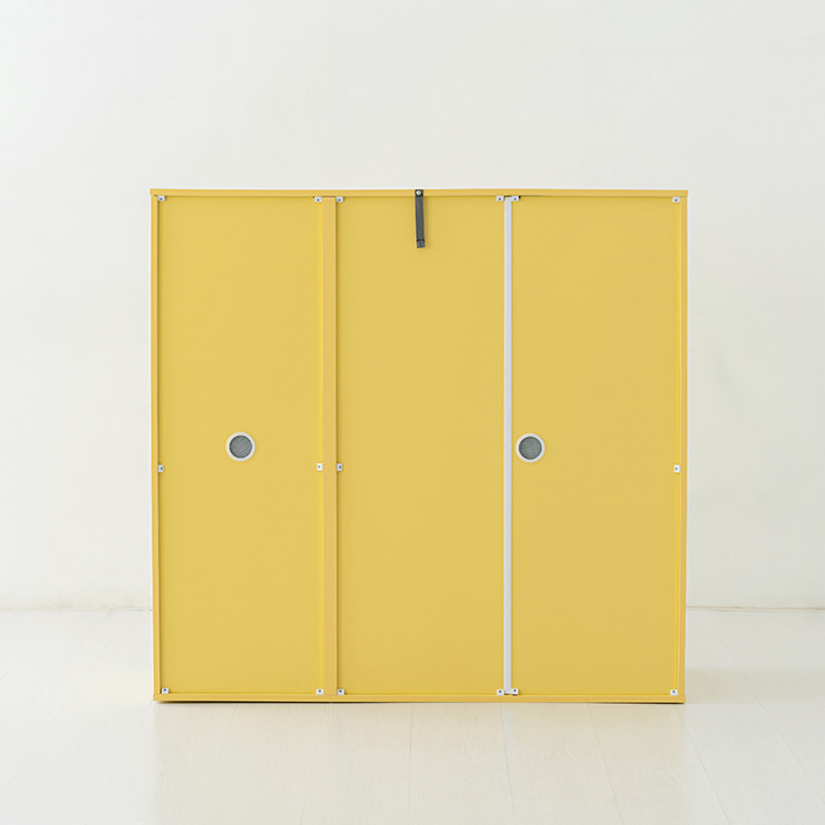 피크 3문 높은수납장 1146 1193mmx410mmx1146mm, 3단, 옐로우 0279.4374 이미지 7