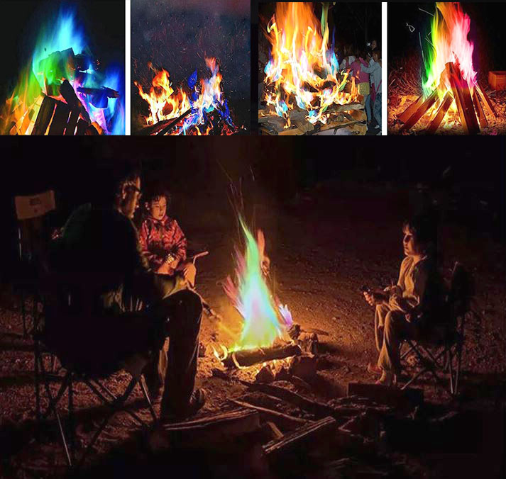 도깨비불 25g X 5개 오로라가루 불꽃색 캠핑 불멍 캠프파이어 레인보우 감성캠핑 파우더