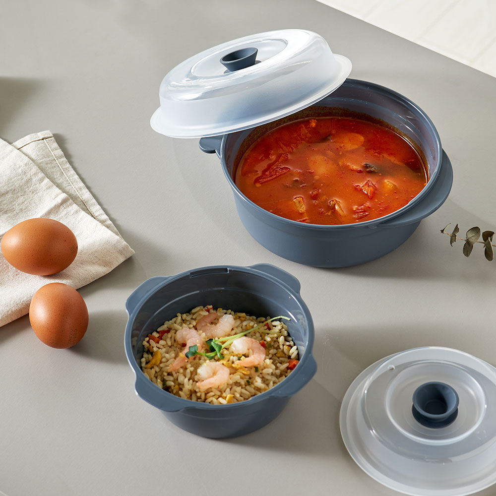 이지앤프리 스팀쿡 찜기 전자레인지 용기 만두 라면용기 2종 대1P + 소1P 이미지 8