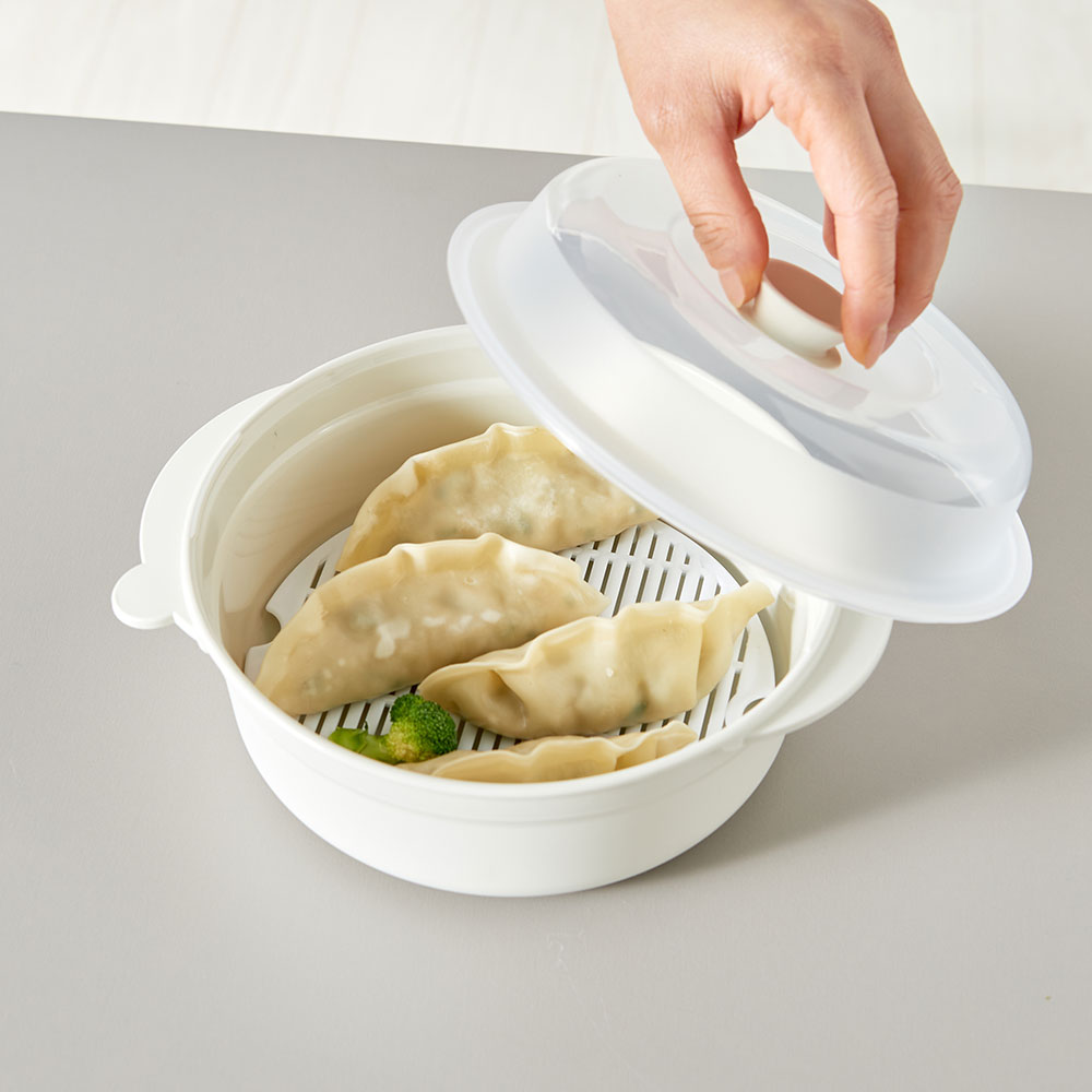 이지앤프리 스팀쿡 찜기 전자레인지 용기 만두 라면용기 2종 대1P + 소1P - 상세 이미지 2