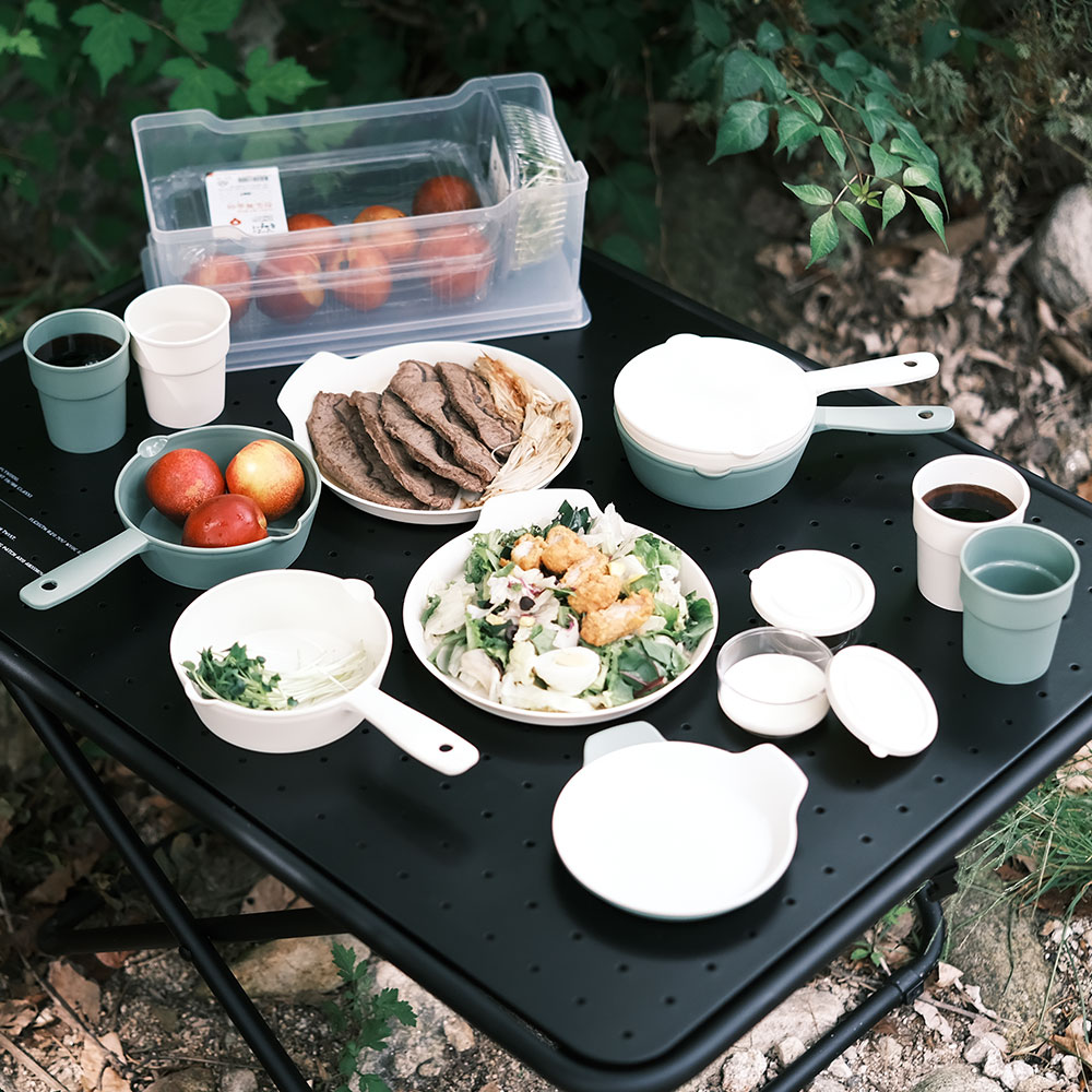 캠핑시즌 올인원 캠핑식기 5종 12P A 세트 + 전용보관함