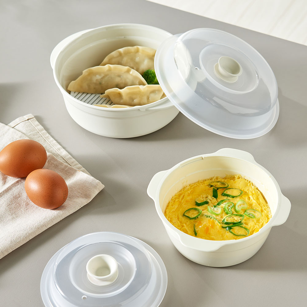 이지앤프리 스팀쿡 찜기 전자레인지 용기 만두 라면용기 2종 대1P + 소1P - 상세 이미지 5
