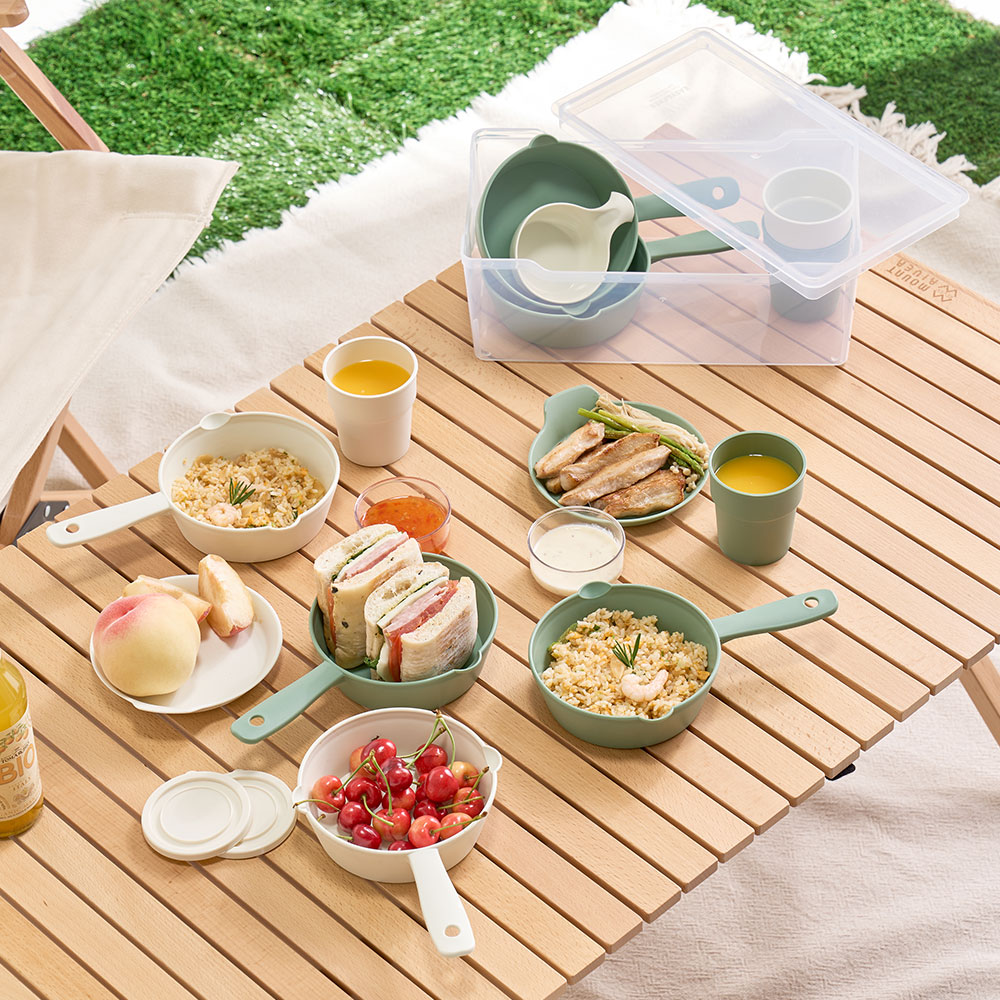 캠핑시즌 올인원 캠핑식기 5종 12P A 세트 + 전용보관함