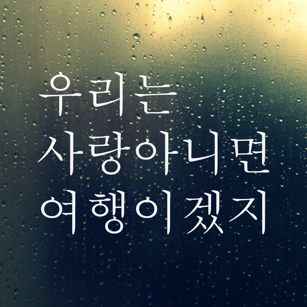 레터링 글씨 스티커 우리는 사랑아니면 여행이겠지 검정S - 상세 이미지 3